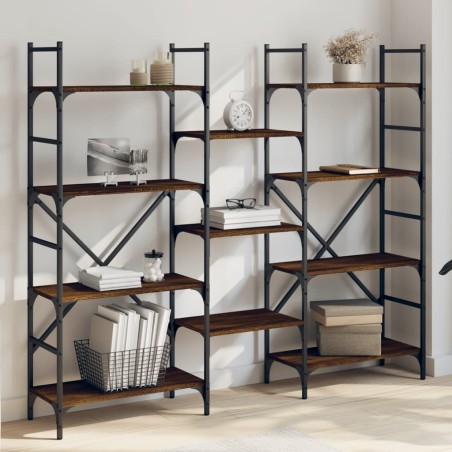 vidaXL Estantería madera de ingeniería roble marrón 160x28,5x136,5 cm