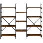 vidaXL Estantería madera de ingeniería roble ahumado 160x28,5x136,5 cm