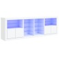 vidaXL Aparador con luces LED blanco 202x37x67 cm vidaXL Aparador con luces LED blanco 202x37x67 cm