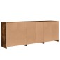 vidaXL Aparador con luces LED roble ahumado 181,5x37x67 cm vidaXL Aparador con luces LED roble ahumado 181,5x37x67 cm