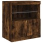 vidaXL Aparador con luces LED roble ahumado 181,5x37x67 cm vidaXL Aparador con luces LED roble ahumado 181,5x37x67 cm