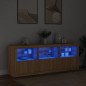 vidaXL Aparador con luces LED roble Sonoma 181,5x37x67 cm vidaXL Aparador con luces LED roble Sonoma 181,5x37x67 cm
