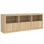vidaXL Aparador con luces LED roble Sonoma 181,5x37x67 cm vidaXL Aparador con luces LED roble Sonoma 181,5x37x67 cm