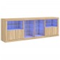 vidaXL Aparador con luces LED roble Sonoma 202x37x67 cm