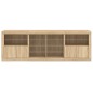 vidaXL Aparador con luces LED roble Sonoma 202x37x67 cm