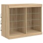vidaXL Aparador con luces LED roble Sonoma 202x37x67 cm