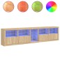 vidaXL Aparador con luces LED roble Sonoma 283x37x67 cm vidaXL Aparador con luces LED roble Sonoma 283x37x67 cm