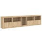vidaXL Aparador con luces LED roble Sonoma 283x37x67 cm vidaXL Aparador con luces LED roble Sonoma 283x37x67 cm
