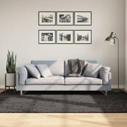 vidaXL Alfombra pelo largo aspecto brillante ISTAN antracita 160x230cm