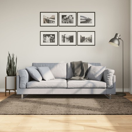vidaXL Alfombra pelo largo aspecto brillante ISTAN gris 140x200 cm