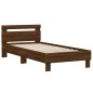 vidaXL Cama con cabecero madera de ingeniería marrón roble 90x200 cm vidaXL Cama con cabecero madera de ingeniería marrón roble 90x200 cm