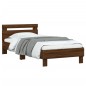 vidaXL Cama con cabecero madera de ingeniería marrón roble 90x200 cm vidaXL Cama con cabecero madera de ingeniería marrón roble 90x200 cm
