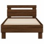 vidaXL Cama con cabecero madera de ingeniería marrón roble 90x200 cm vidaXL Cama con cabecero madera de ingeniería marrón roble 90x200 cm