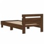 vidaXL Cama con cabecero madera de ingeniería marrón roble 90x200 cm vidaXL Cama con cabecero madera de ingeniería marrón roble 90x200 cm