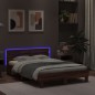 vidaXL Estructura de cama cabecero y luces LED marrón roble 120x200 cm vidaXL Estructura de cama cabecero y luces LED marrón roble 120x200 cm