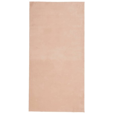 vidaXL Alfombra de pelo corto suave lavable HUARTE rosado 100x200 cm