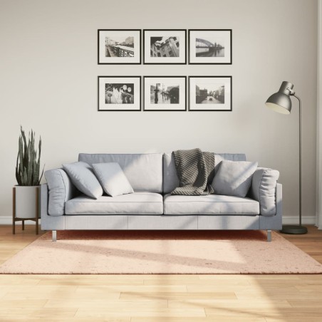 vidaXL Alfombra de pelo corto suave lavable HUARTE rosado 120x170 cm