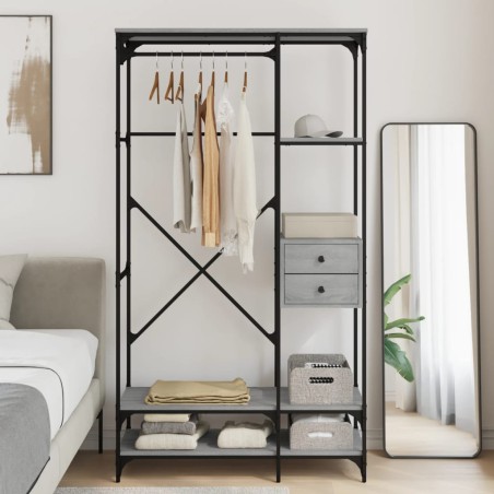 vidaXL Armario con cajones madera ingeniería gris Sonoma 100x40x180 cm