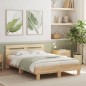 vidaXL Cama con cabecero madera de ingeniería roble Sonoma 135x190 cm vidaXL Cama con cabecero madera de ingeniería roble Sonoma 135x190 cm