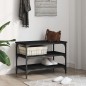 vidaXL Banco zapatero madera de ingeniería negro 70x38,5x49 cm vidaXL Banco zapatero madera de ingeniería negro 70x38,5x49 cm