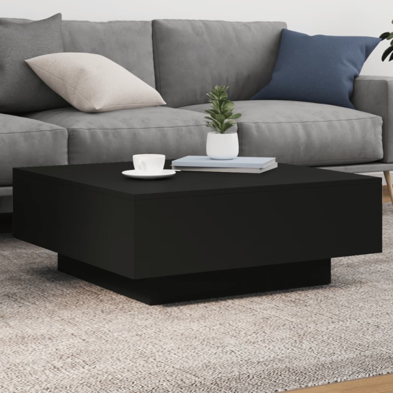 vidaXL Mesa de centro madera de ingeniería negro 80x80x31 cm vidaXL Mesa de centro madera de ingeniería negro 80x80x31 cm