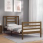 vidaXL Estructura cama y cabecero madera maciza marrón miel 100x200 cm vidaXL Estructura cama y cabecero madera maciza marrón miel 100x200 cm