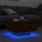 vidaXL Mesa de centro con luces LED roble marrón 55x55x31 cm vidaXL Mesa de centro con luces LED roble marrón 55x55x31 cm