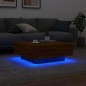 vidaXL Mesa de centro con luces LED roble marrón 80x80x31 cm vidaXL Mesa de centro con luces LED roble marrón 80x80x31 cm