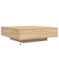vidaXL Mesa de centro con luces LED roble Sonoma 100x100x31 cm