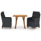 vidaXL Juego de comedor para jardín 3 piezas gris oscuro vidaXL Juego de comedor para jardín 3 piezas gris oscuro