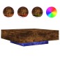 vidaXL Mesa de centro con luces LED roble ahumado 100x100x31 cm vidaXL Mesa de centro con luces LED roble ahumado 100x100x31 cm