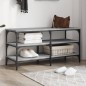 vidaXL Banco zapatero madera de ingeniería gris Sonoma 100x38,5x49 cm