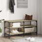 vidaXL Banco zapatero madera de ingeniería roble Sonoma 100x38,5x49 cm vidaXL Banco zapatero madera de ingeniería roble Sonoma 100x38,5x49 cm