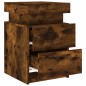 vidaXL Mesita de noche con luces LED roble ahumado 35x39x55 cm vidaXL Mesita de noche con luces LED roble ahumado 35x39x55 cm