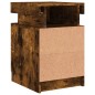 vidaXL Mesita de noche con luces LED roble ahumado 35x39x55 cm vidaXL Mesita de noche con luces LED roble ahumado 35x39x55 cm