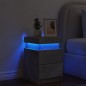 vidaXL Mesita de noche con luces LED gris hormigón 35x39x55 cm