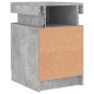 vidaXL Mesita de noche con luces LED gris hormigón 35x39x55 cm