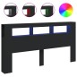 vidaXL Cabecero con LED madera de ingeniería negro 200x18,5x103,5 cm vidaXL Cabecero con LED madera de ingeniería negro 200x18,5x103,5 cm