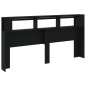 vidaXL Cabecero con LED madera de ingeniería negro 200x18,5x103,5 cm vidaXL Cabecero con LED madera de ingeniería negro 200x18,5x103,5 cm