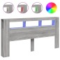 vidaXL Cabecero LED madera ingeniería gris Sonoma 200x18,5x103,5 cm vidaXL Cabecero LED madera ingeniería gris Sonoma 200x18,5x103,5 cm