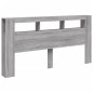 vidaXL Cabecero LED madera ingeniería gris Sonoma 200x18,5x103,5 cm vidaXL Cabecero LED madera ingeniería gris Sonoma 200x18,5x103,5 cm