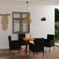 vidaXL Juego de comedor para jardín de 5 piezas negro vidaXL Juego de comedor para jardín de 5 piezas negro