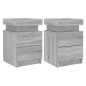 vidaXL Mesitas de noche con luces LED 2 uds gris Sonoma 35x39x55 cm vidaXL Mesitas de noche con luces LED 2 uds gris Sonoma 35x39x55 cm