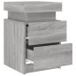 vidaXL Mesitas de noche con luces LED 2 uds gris Sonoma 35x39x55 cm vidaXL Mesitas de noche con luces LED 2 uds gris Sonoma 35x39x55 cm