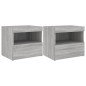 vidaXL Mesitas de noche con luces LED 2 uds gris Sonoma 50x40x45 cm vidaXL Mesitas de noche con luces LED 2 uds gris Sonoma 50x40x45 cm