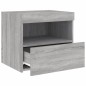 vidaXL Mesitas de noche con luces LED 2 uds gris Sonoma 50x40x45 cm vidaXL Mesitas de noche con luces LED 2 uds gris Sonoma 50x40x45 cm