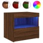 vidaXL Mesitas de noche con luces LED 2 uds roble marrón 50x40x45 cm vidaXL Mesitas de noche con luces LED 2 uds roble marrón 50x40x45 cm