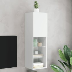 vidaXL Mueble para TV con luces LED blanco 30,5x30x102 cm