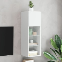 vidaXL Mueble para TV con luces LED blanco 30,5x30x90 cm
