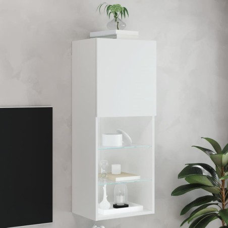 vidaXL Mueble para TV con luces LED blanco 40,5x30x102 cm